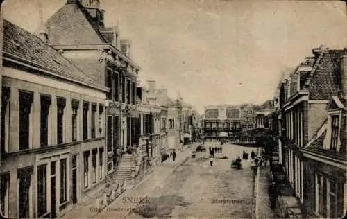 Ak Sneek-Friesland Niederlande, Marktstraat