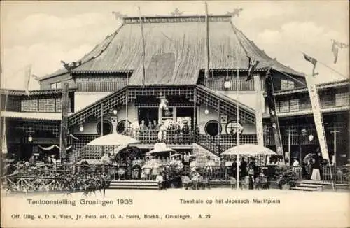 Ak Groningen, Ausstellung 1903, Japan.Marktplein