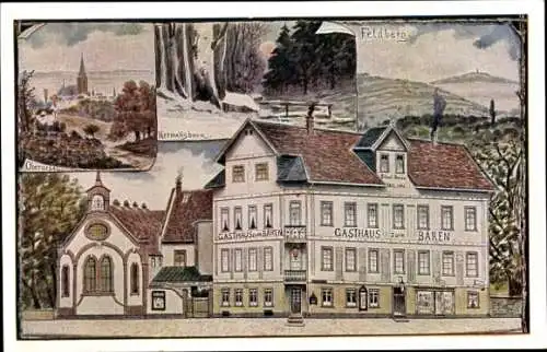 Ak Oberursel im Hochtaunuskreis Hessen, Teilansichten, Feldberg, Gasthaus zum Bären, Hermansborn