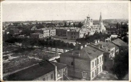 Ak Brest Litowsk Weißrussland, Teilansicht der Stadt, Russ. orthodoxe Kirche