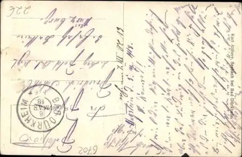 Ak Ungstein Bad Dürkheim am Pfälzerwald, Kirche mit Straße, Winzerverein