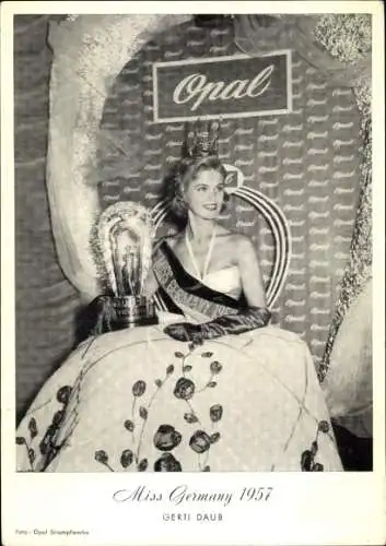 Ak Miss Germany 1957 Gerti Daub, Reklame, Opal Strumpfhosen