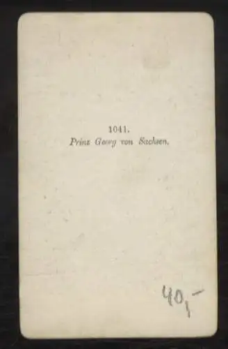 CdV Portrait Prinz Georg von Sachsen