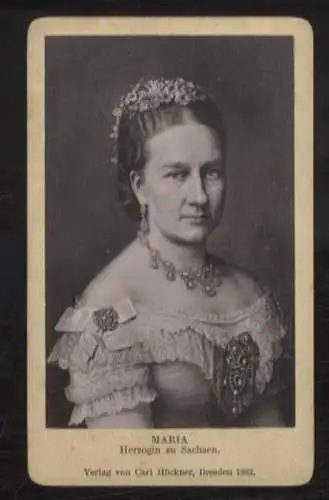 CdV Portrait Maria Anna von Sachsen, geb. von Portugal