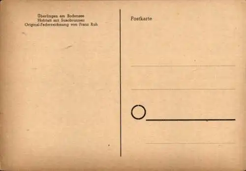 Künstler Ak Ruh, Franz, Überlingen am Bodensee, Hofstatt, Susobrunnen