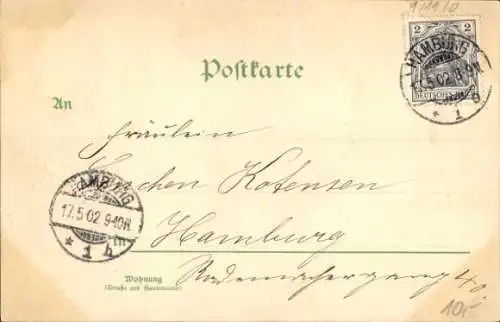 Künstler Litho Mailick, Glückwunsch Pfingsten, Pferdekarren, Transport, Wald