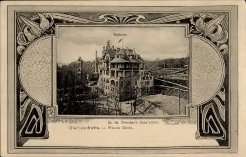 Passepartout Ak Dresden Weißer Hirsch, Kurhaus, Dr. Teuscher's-Sanatorium