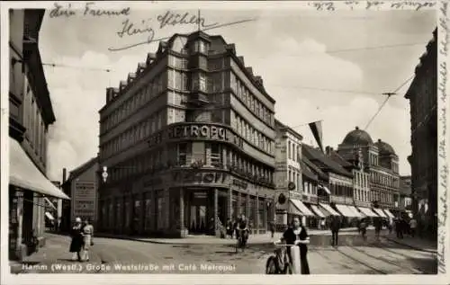 Ak Hamm in Westfalen, Große Weststraße, Cafe Metropol