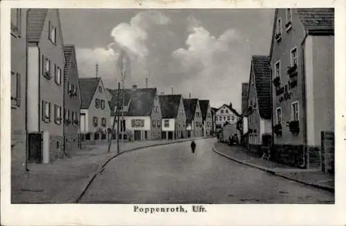Ak Poppenroth Bad Kissingen Unterfranken Bayern, Straßenpartie
