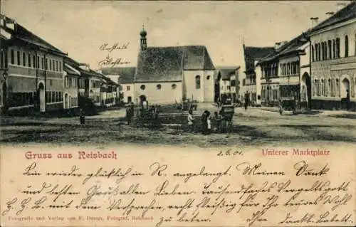 Ak Reisbach in Bayern, Unterer Marktplatz