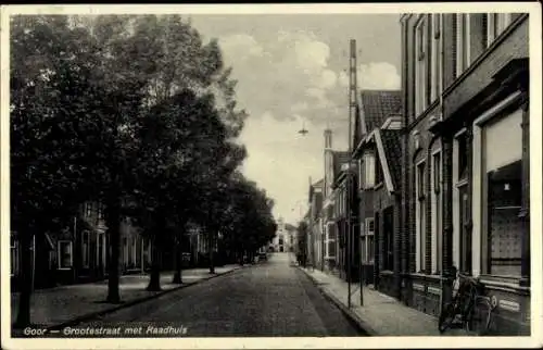 Ak Goor Overijssel, Groote Straat, Raadhuis