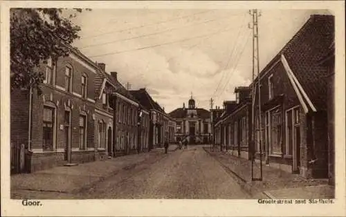 Ak Goor Overijssel, Grootestraat, Rathaus