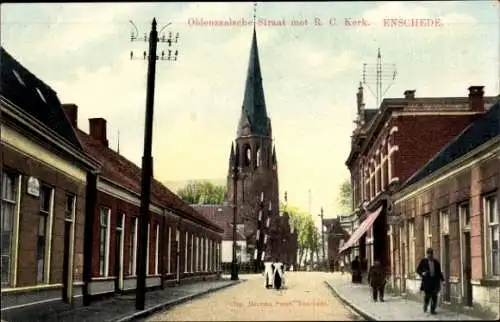 Ak Enschede Overijssel Niederlande, Oldenzaalsche Straat, Kirche