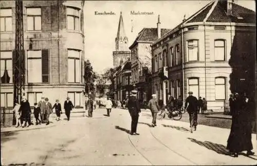 Ak Enschede Overijssel Niederlande, Marktstraat