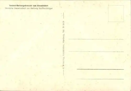 Ak Seenot-Rettungskreuzer auf Einsatzfahrt, DGzRS