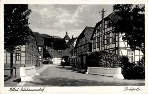 Ak Solbad Salzhemmendorf, Dorfstraße, Fachwerkhäuser