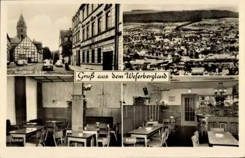 Ak Hameln in Niedersachsen, Panorama, Gasthof Goldener Anker, Inh. M. Heimbruch, Papenstraße 11