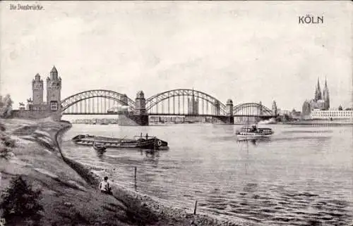 Ak Köln am Rhein, die Dombrücke