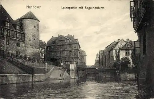 Ak Hannover in Niedersachsen, Leine, Beguinenturm