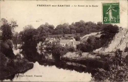 Ak Fresnay-sur-Sarthe, Le Bassin de la Roche