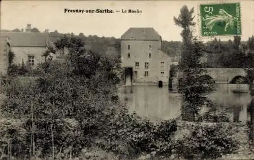 Ak Fresnay-sur-Sarthe, Le Moulin