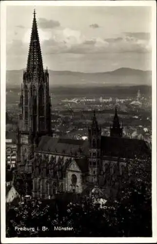 Ak Freiburg im Breisgau, Münster, Panorama