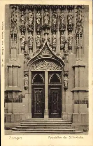 Ak Stuttgart in Württemberg, Stiftskirche, Aposteltor