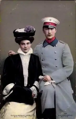 Ak Kronprinz Wilhelm von Preußen in Uniform, Kronprinzessin Cecilie