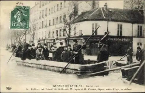 Ak Paris, Flut, Flut, Januar 1910