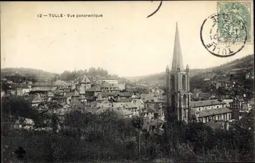 Ak Tulle Corrèze, Panoramablick, Kirche