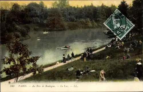 Ak Paris XVIe Passy, Au Bois de Boulogne, Le Lac