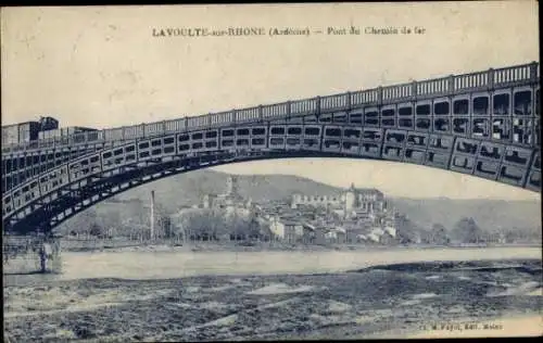 Ak Lavoulte an der Rhône-Ardèche, Eisenbahnbrücke