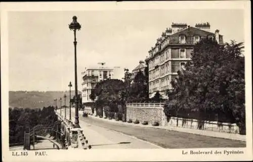 Ak Pau Pyrénées-Atlantiques, Boulevard des Pyrénées