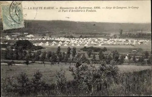 Ak Langres Haute Marne, Artillerielager und Park in Foulain