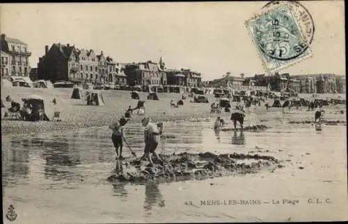 Ak Mers les Bains Somme, der Strand