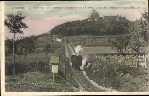 Ak Langres Haute Marne Die Zahnradbahn verbindet die Stadt mit dem Bahnhof