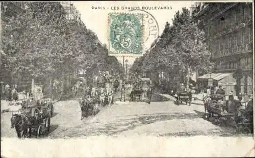 Ak Paris, Le Grands Boulevards, Portes St. Martin und St. Denis