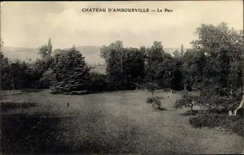 Ak Anneville Ambourville Seine Maritime, Schlosspark