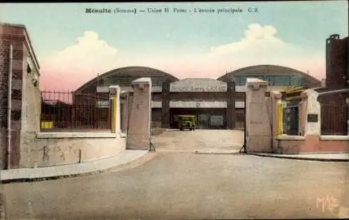 Ak Méaulte Somme, H. Potez-Fabrik, Haupteingang