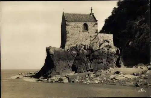 Ak Le Mont Saint Michel Manche, Sankt Aubert Kapelle