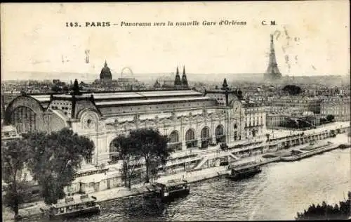 Ak Paris VII, Quai d'Orsay, Gare d'Orléans