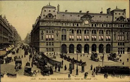 Ak Paris VIII, Gare Saint Lazare, Gericht von Rom