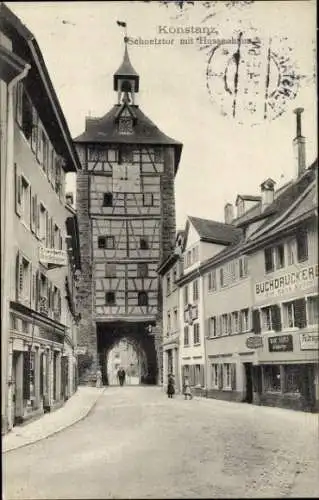 Ak Konstanz am Bodensee, Schnetztor, Hussenhaus, Buchdruckerei von Hans Keller