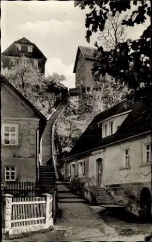Ak Weidenberg in Oberfranken, Treppe zum Oberen Markt