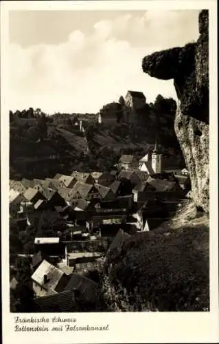 Ak Pottenstein in Oberfranken, Teilansicht, Felsenkanzel