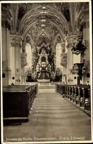 Ak Goßweinstein Fränkische Schweiz, Innenansicht der Kirche