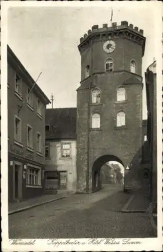 Ak Wunsiedel im Fichtelgebirge Oberfranken, Koppethentor, Hotel Weißes Lamm