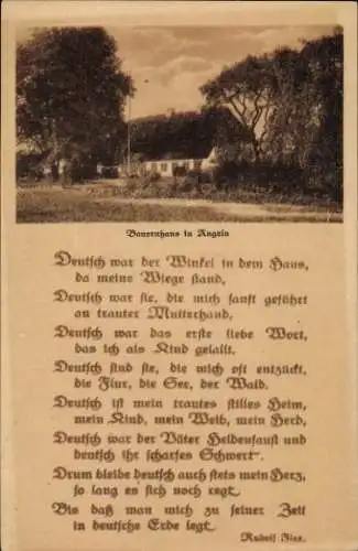 Ak Bauernhaus in Angeln, Gedicht