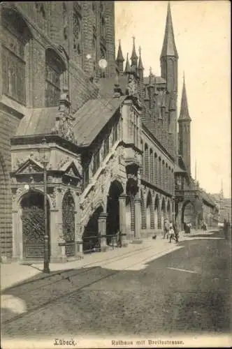 Ak Hansestadt Lübeck, Rathaus, Breitestraße