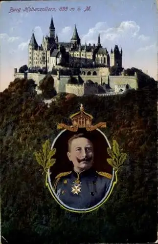 Ak Zimmern Bisingen Baden Württemberg, Burg Hohenzollern, Wilhelm II. von Preußen